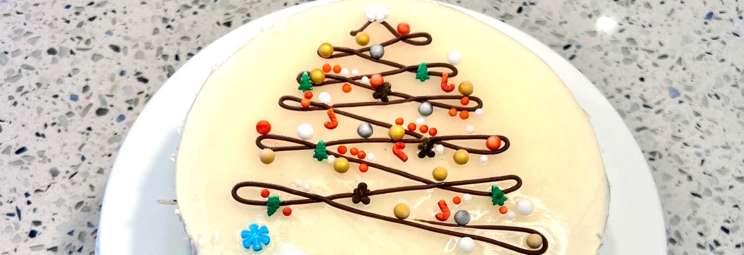 Holiday-themed gelato cake.